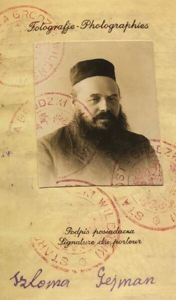 Rav Shlomo Heiman - passport page